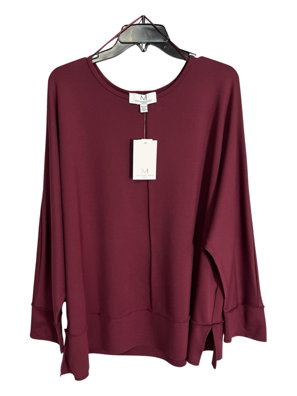 NWT Magaschoni Woman Soft Jersey Pullover Top Zinfandel 3X